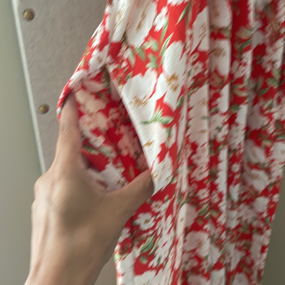 NWOT American Eagle Halter Wide Leg Jumpsuit Orange Floral Size XS - Picture 3 of 4